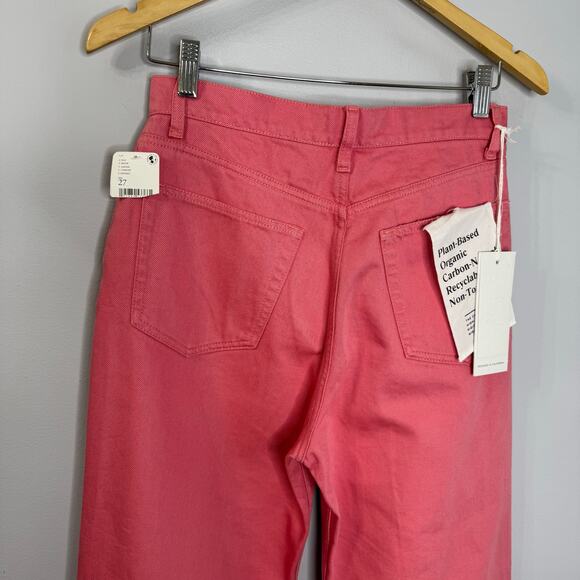BOYISH The Charley Wide Leg in Pretty in Pink Coral Jeans High Rise Sz 27 New - Picture 6 of 13